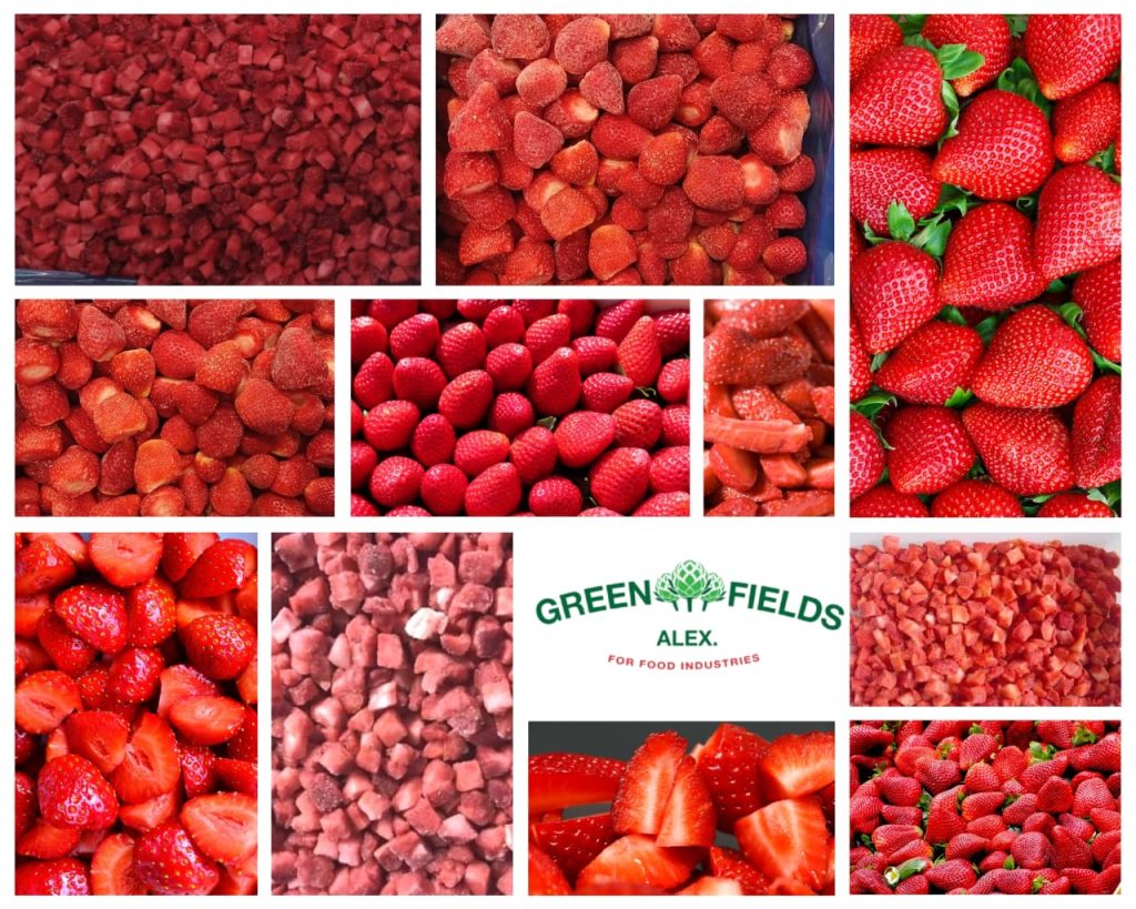 Frozen strawberries – diced & whole – Green Valley Company, high-quality export produc